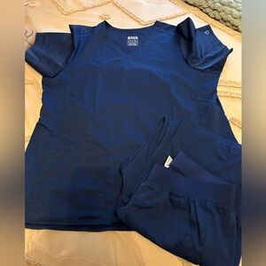 WonderWink Pro Navy Scrub Top XL TOP L Bottom